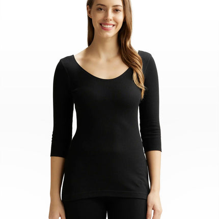 Jockey 2503 Women's Super Combed Cotton Rich Three Quarter Sleeve Thermal Tailored Fit Top with Stay Warm Technology