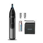 PHILIPS Nose Trimmer Nt3650/16,Cordless Nose,Ear&Eyebrow Trimmer With Protective Guard System,Fully Washable,Including Aa Battery,2 Eyebrow Combs,Pouch (Gray), Unisex 