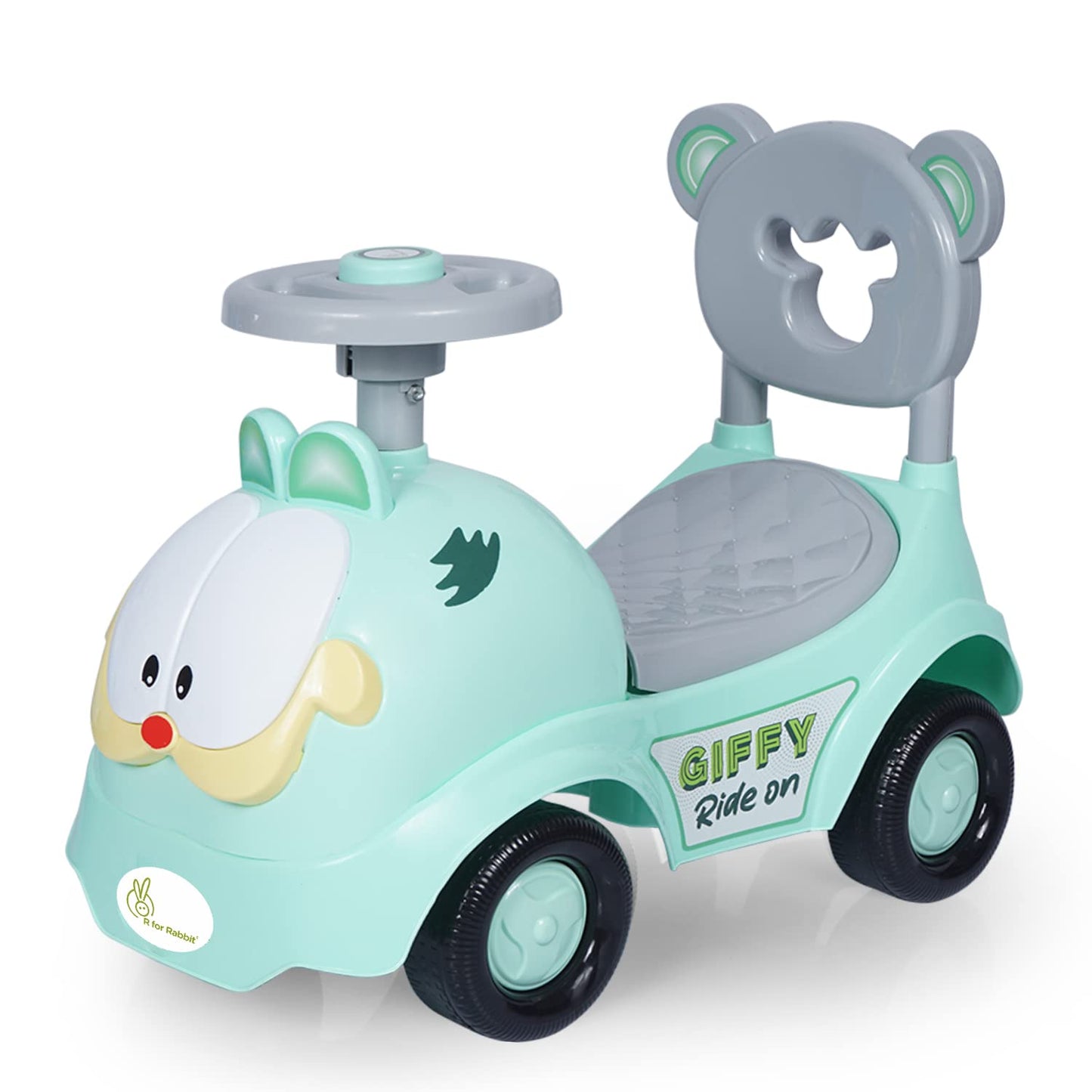 R for Rabbit Giffy Baby Push Ride on Car for Kid Baby Car Rider with Musical Ride, Backrest and Under Seat Storage for Toys Boys and Girls of Age 1-3 Years, Weight Capacity Up to 20kgs (Green)