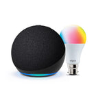 Amazon Echo Dot (5th Gen, Black) Combo with Wipro 9W LED Smart Color Bulb