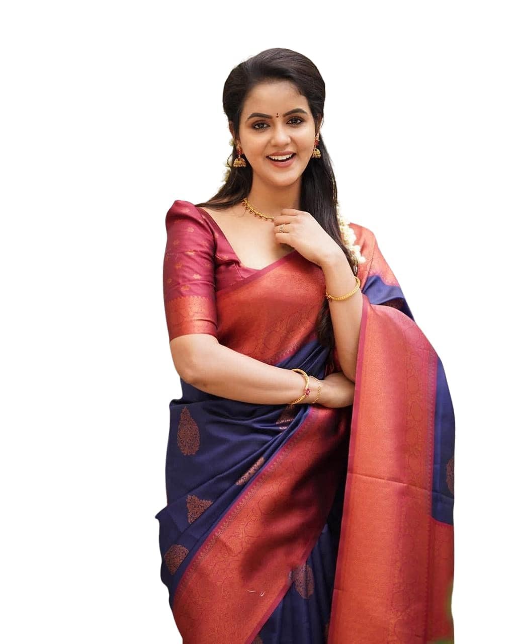 SGF11 Women's Kanjivaram Soft Lichi Silk Saree With Blouse Piece