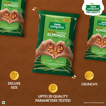 Tata Sampann Pure California Almonds/Badam Whole, 500g, Real Nuts, High in Fiber, Badam Giri, Rich in Protein, Magnesium, Phosphorus and Dietary Fibre, Nuts & Dry Fruits