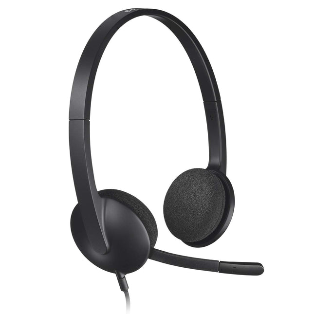 Logitech H340 Stereo Wired Over Ear Headphones With Mic With Noise-Cancelling, Usb, Pc/Mac/Laptop - Black 