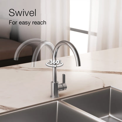 Kohler Atom Swivel Kitchen Tap, Brass, Polished Chrome