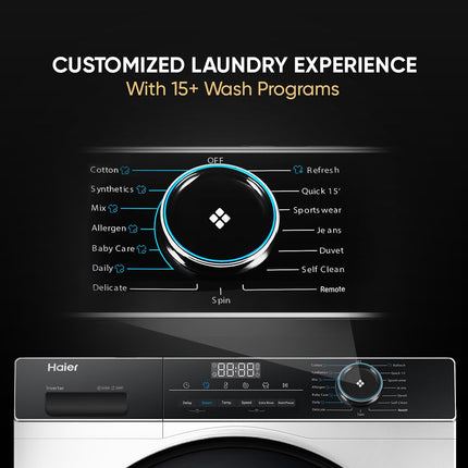 Haier 8 kg 5 Star Super Drum Inverter Washing Machine Fully Automatic Front Load, HW80-IM12929C, White 