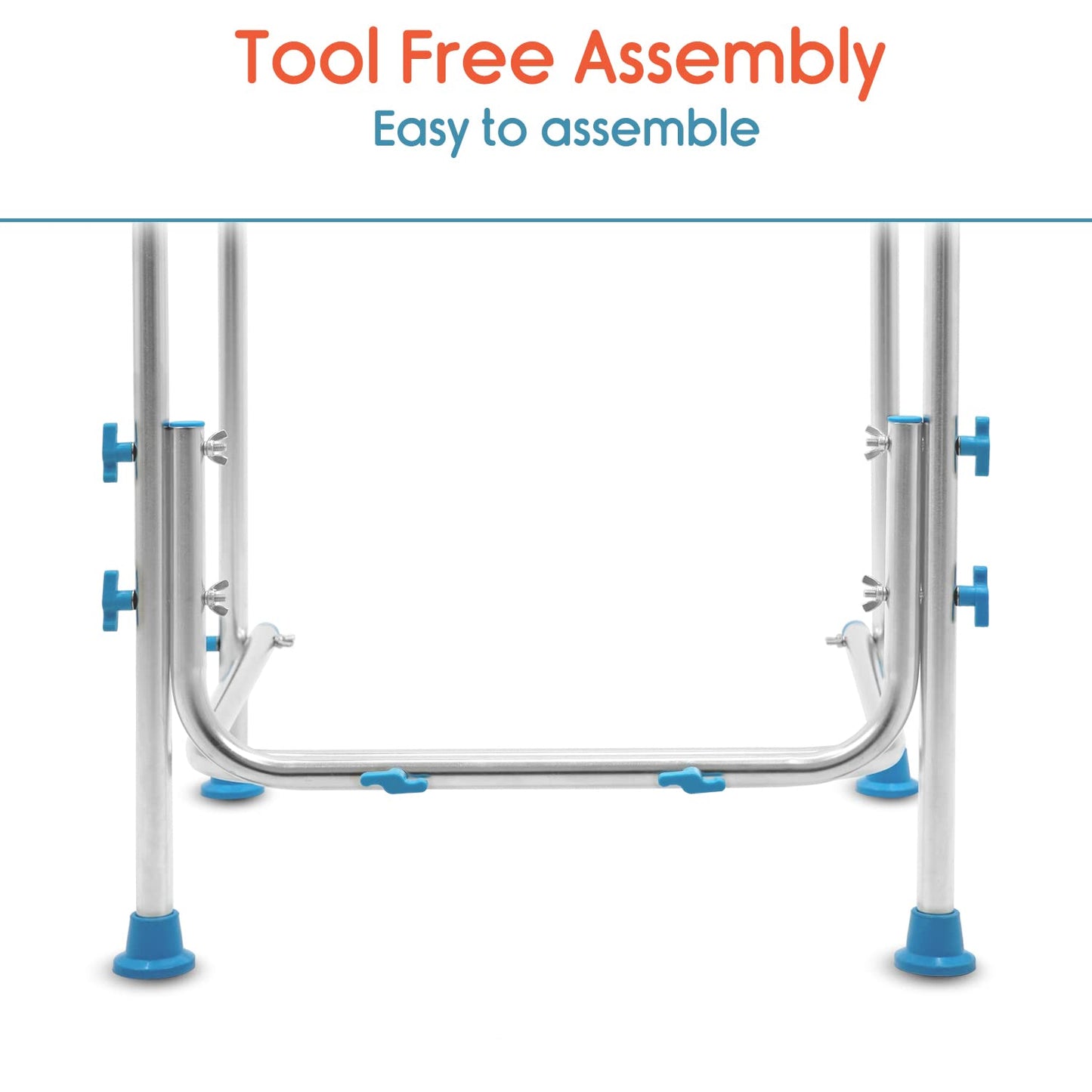 KosmoCare Aluminium Toilet Safety Frame - Medical Railing Helper For Elderly- Assist Handrail Grab Bar - Adjustable Height, Fits Most Toilet Seats,White