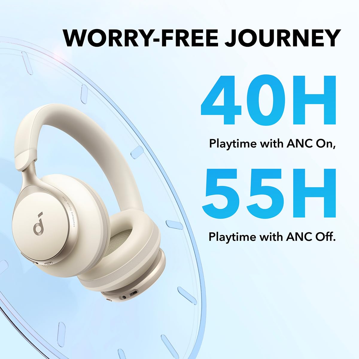 soundcore by Anker,Space One,Active Noise Cancelling in Ear Headphones,2X Stronger Voice Reduction,40H ANC Playtime,App Control,Ldac Hi-Res Wireless Audio,Comfortable Fit,Clear Calls,Bluetooth 5.3