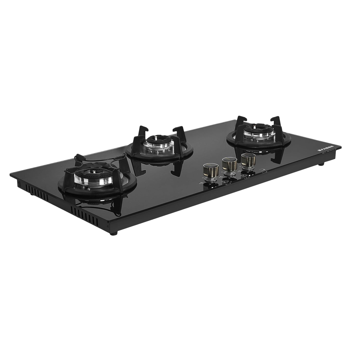 Faber Hob 4 Burner | Auto-Ignition | Spillage Proof | HOB SUPERIA HT764 BR AI | Concealed Chamber | Metal Knobs | Pan Support | Black Glass Finish |5 Yr Warranty on Burner & Glass | 1 Yr comprehensive