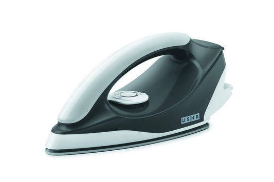 USHA ABS body Aurora 1000 W Dry Iron With Innovative Tail Light Indicator, Weilburger Soleplate (White & Grey), 1000 Watts