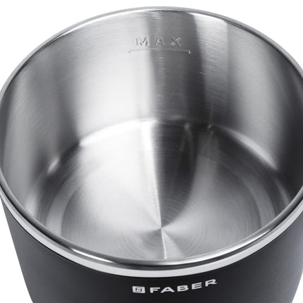 Faber 1.2 Liter Multi Cooker with 700 watt, FMC 1.2 BK, Black, Small, (MC 1.2L) - Stainless Steel, Outer Lid