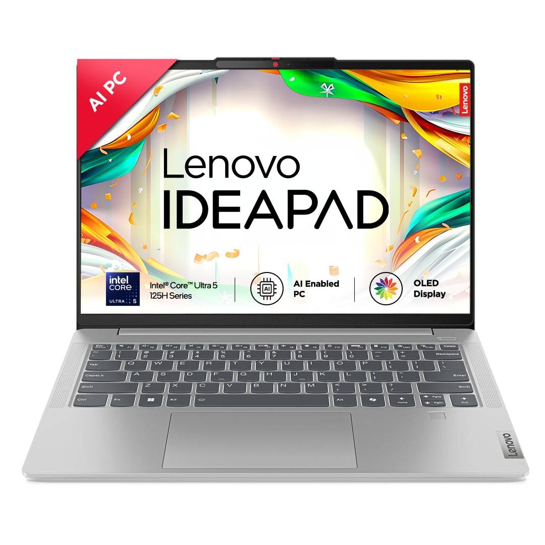 Lenovo IdeaPad Slim 5 Intel Core Ultra 5 125H Built-in AI 14" (35.5cm) WUXGA-OLED 400Nits Thin & Light Laptop (16GB/1TB SSD/Win 11/MSO 21/FHD+IR Cam/1Yr ADP Free/3Mon Game Pass/Grey/1.4Kg), 83DA0049IN