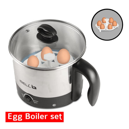 iBELL Mpk Premium Multi Purpose Kettle/Cooker With 2 Pots 1.2 Litre (Silver) - Stainless Steel 