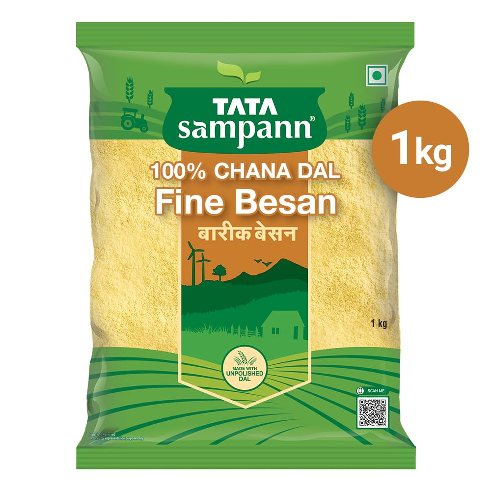 Tata Sampann 100% Chana Dal Fine Besan, Gram Flour, 1 Kg