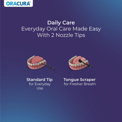 ORACURA OC150 Dental PRO Smart Water Flosser Black, 150ml water tank capacity, Portable & Rechargeable, 3 Modes, 365 Days Warranty