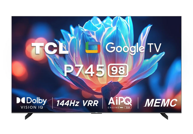 TCL 248 cm (98 inches) 4K Ultra HD Smart LED Google TV 98P745 (Black) 