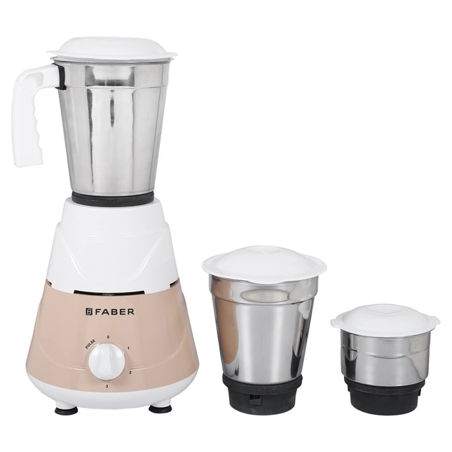 Faber Marvel 500W Blender Mixer Grinder, || Low-Noise, up to 18000 RPM Speed || 1 Year Comprehensive Warranty (FMG Marvel 500W 3J PW) Peach White