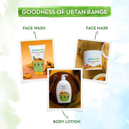 Mamaearth Ubtan Natural Face Wash For all Skin Type with Turmeric & Saffron for Tan Removal – 150 ml