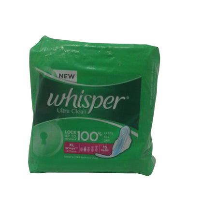 WHISPER ULTRA HYGIENE+COMFORT SANITARY PADS, 50 XL+ PADS, FOR HEAVY FLOW, LONG LASTING PROTECTION, LOCKS ODOUR & WETNESS, DRY TOP SHEET, DISPOSABLE WRAPPER