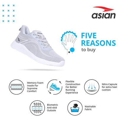 ASIAN Men's Wonder Sports Running,Walking & Gym Shoes with Casual Sneaker Lightweight Lace-Up Shoes for Men's Delta-20