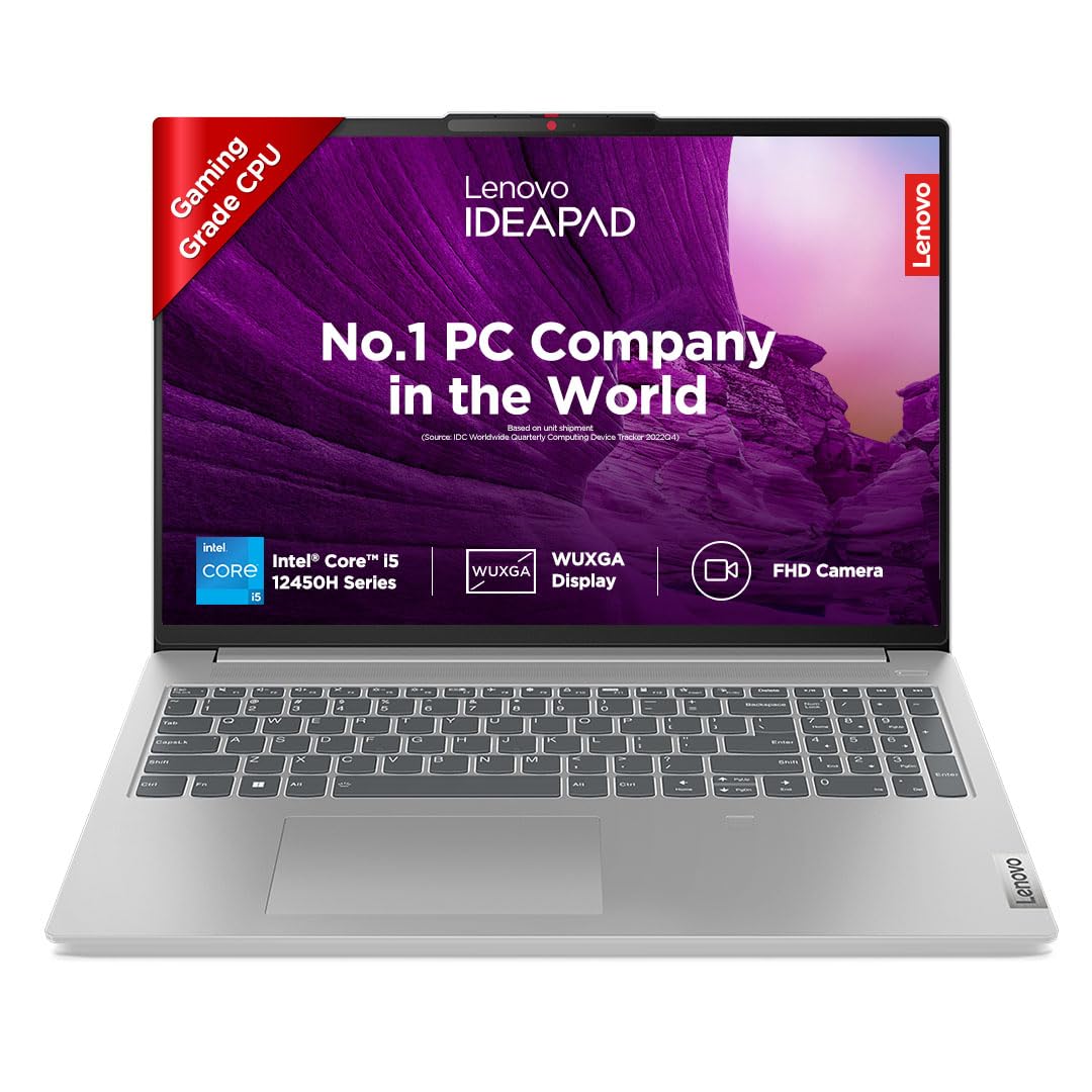 Lenovo IdeaPad Slim 5 12th Gen Intel Core i5 12450H 14" (36cm) WUXGA IPS 300Nits Thin and Light Laptop (16GB/1TB SSD/Win 11/Office 21/BacklitKB/FHD Camera/Alexa/3 Mon Game Pass/Grey/1.46Kg),83BF0043IN