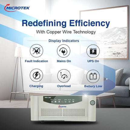 Microtek Super Power 700 Advanced Digital 600VA/12V Inverter, Support 1 Battery with 2 Year Warranty for Home, Office & Shops