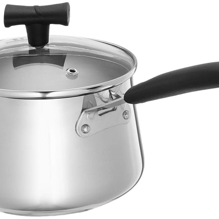 Amazon Brand - Solimo Stainless Steel T Pan with Glass Lid & Induction Base, 1.5 Litre