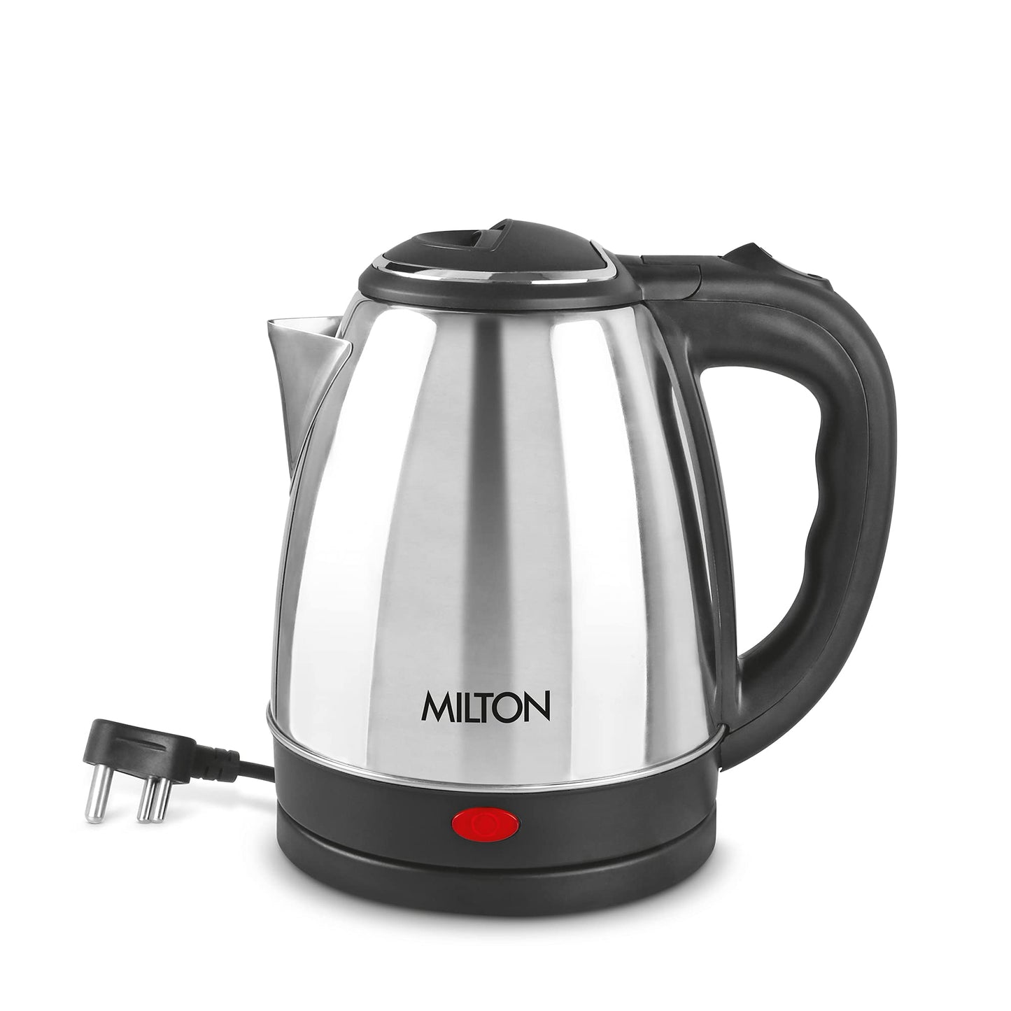 Milton Euroline Go Electro 2.0 Stainless Steel Electric Kettle, 1 Piece, 2 Litre, Silver, Power Indicator, 1500 Watts, Auto Cut-off, Detachable 360 Degree Connector, Boiler for Water, Instant Noodles