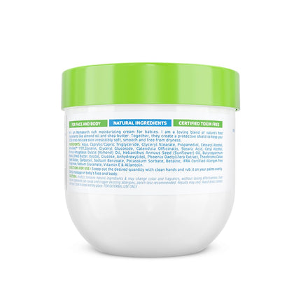 Mamaearth Baby Rich Moisturizing Cream With Almond Oil & Shea Butter For Dry Skin - 200 g | For Face & Body | 24-Hour Moisturization | Nourishes & Softens Skin