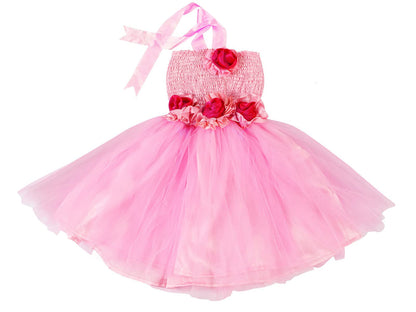 PINK WINGS Baby Girl Satin-Net Knee Length Tutu Frock