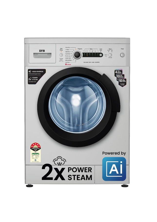 IFB 6 Kg 5 Star with 2X Power Steam, AI Powered, Fully Automatic Front Load Washing Machine (DIVA AQUA GBS 6010, In-built Heater, Grey) 