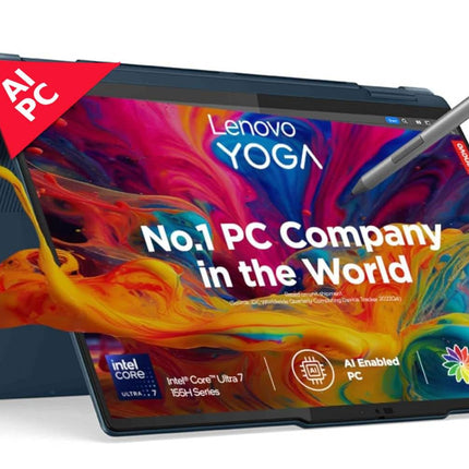 Lenovo Yoga 7 Intel Evo Core Ultra 7 155H Built-in AI 14"(35.5cm) WUXGA OLED 400Nits 2-in-1 Laptop (16GB/1TB SSD/Win 11/Office 21/Digital Pen/FHD+IR Camera/3 Mon. Game Pass/Teal/1.5Kg), 83DJ006YIN 