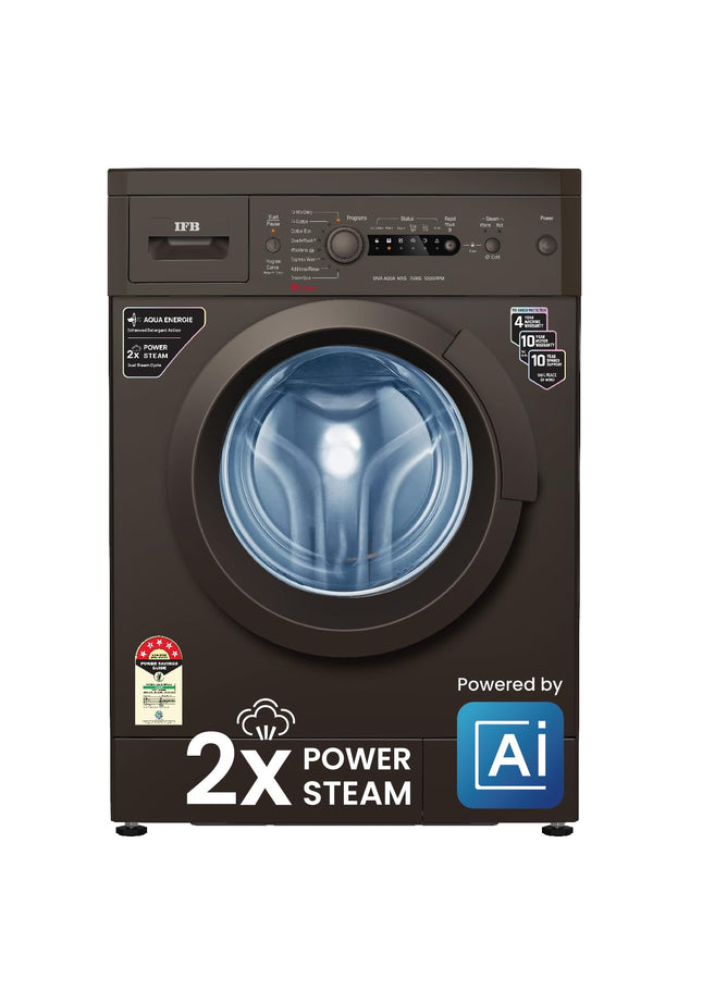 IFB 7 Kg 5 Star with 2X Power Steam, AI Powered, Fully Automatic Front Load Washing Machine (DIVA AQUA MXS 7010, In-built Heater, Mocha) 