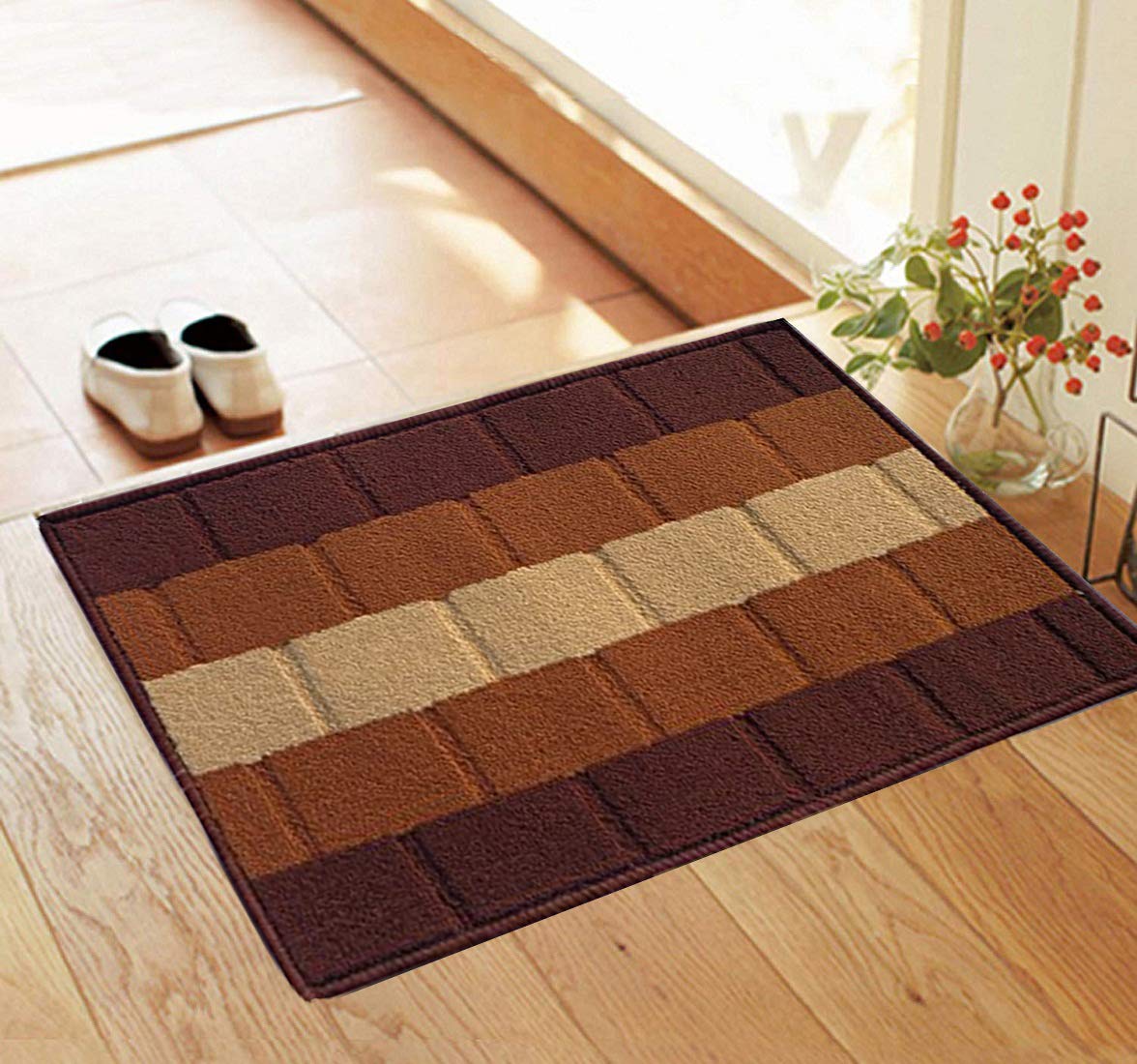 Status Contract Anti Slip Front Door Mat|(15"x23") Living Room Rug for Entrance Doors|Polypropylene Floor Mats Home|Essential Small Rugs for Office, Bedroom & Kitchen| (Purple)