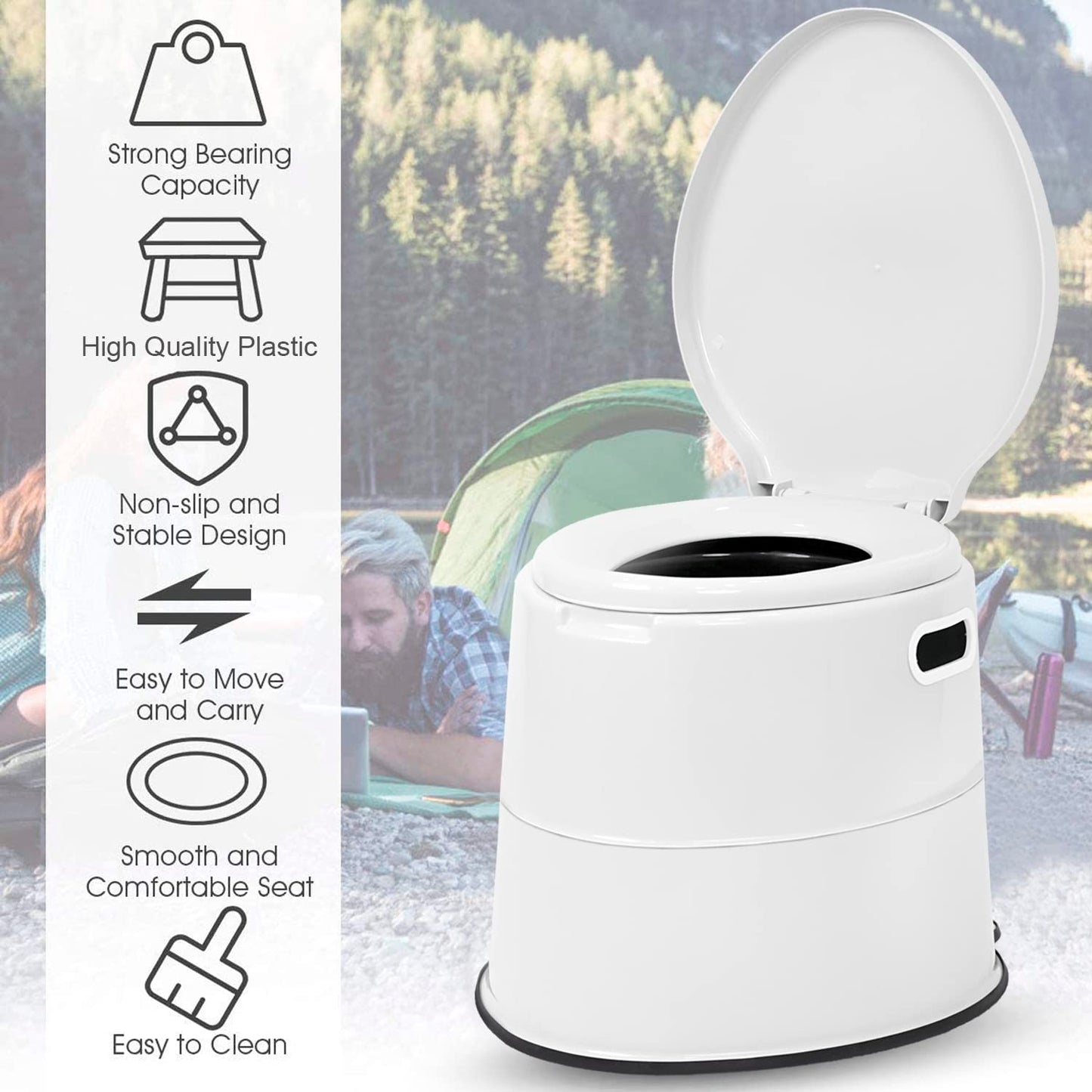 KosmoCare Plastic Portable Commode Toilet Stool, Commode Stool, Toilet Commode For Patients, Indian Commode Stool, Portable Toilet Seat For Adult, Kids & Handicap People, White