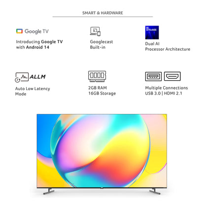 Acer 80 cm (32 inches) V Pro Series HD Ready Smart QLED Google TV with Android 14 (Black) | 16GB Storage | 30W Dolby Audio