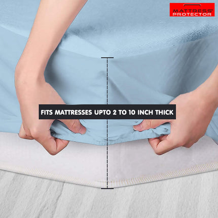 Mattress Protector 100% Waterproof Premium Cotton Feel Mattress Protector Single Size 78x36 Inch|Ultra Soft Breathable & Hypoallergenic Fitted Bed Protector Terry Cover(6.5x3 feet, Grey)