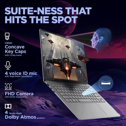 Lenovo Yoga Slim 7 Intel Core Ultra 5 125H Built-in AI 14"(35.5cm) WUXGA-OLED 400Nits Laptop (16GB/512GB SSD/60Hz/100% DCI-P3/Win11/MSO 21/1Yr ADP Free/Alexa/3 month Game Pass/Grey/1.39Kg), 83CV003MIN 