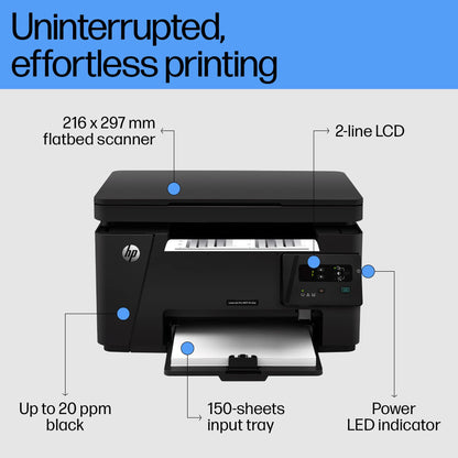 HP Laserjet Pro M126Nw All-in-One B&W Wireless Monochrome Laser Printers for Home: Print, Copy, & Scan, Compact, Easy Mobile Printing, Black