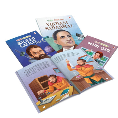 Story Books for Kids (Set of 10 Books) (Illustrated) - World and Indian Scientists - Biographies for Children - 6 Years to 10 Years Old - Einstein, Newton, Galileo Galilei, Marie Curie, Charles Darwin, CV Raman, Homi Bhabha, Ramanujan, Vikram Sarabhai, Ab