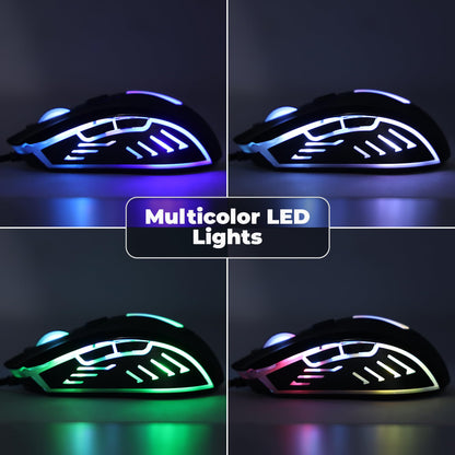 ZEBRONICS-Transformer-M with a High-Performance Gold-Plated USB Mouse: 6 Buttons, Multi-Color LED Lights,High-Resolution Sensor with max 3600 DPI, and DPI Switch(Black)