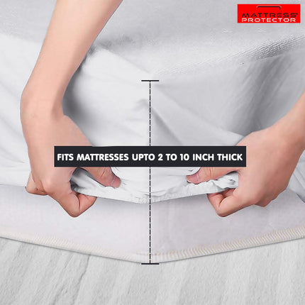 Mattress Protector 100% Waterproof Premium Cotton Feel Mattress Protector Single Size 78x36 Inch|Ultra Soft Breathable & Hypoallergenic Fitted Bed Protector Terry Cover(6.5x3 feet, Grey)