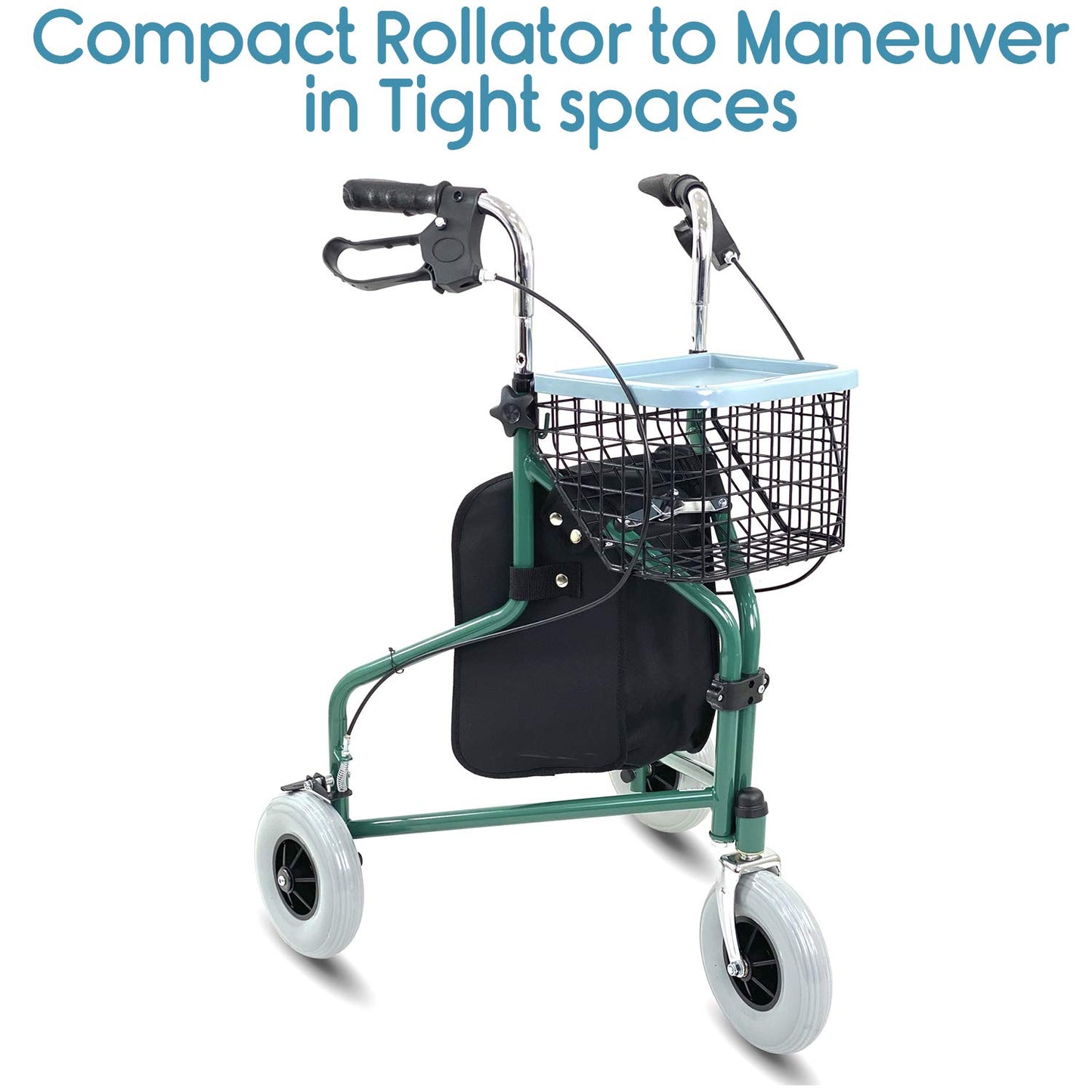 Kosmocare Folding Rollator Walker with Seat & Removable Back Support | Walker for Old People with Wheels | Lightweight Walkers for Seniors | Medical Walker for Old People