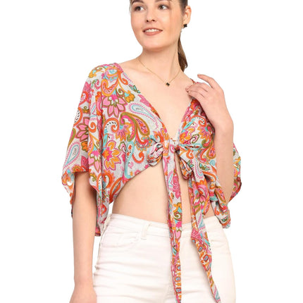 KE KANHA EXPORTS top Stylish Women Tops Multi-Neck Option-Round,v-Neck,Boat Neck Loose fit Variety of Sleeves Tops Boho Floral Western top fit to All Women Shape