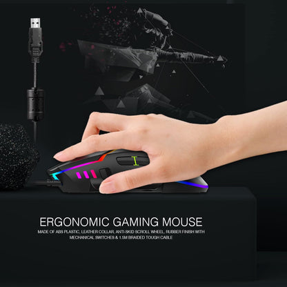 Ant Esports GM320 RGB Optical Wired Gaming Mouse | 8 Programmable Buttons | 12800 DPI