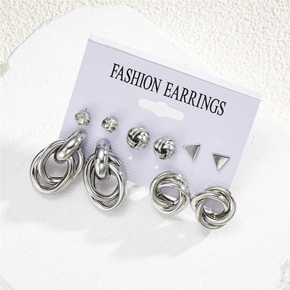 Shining Diva Fashion 11 Pairs Combo Set Celebrity Inspired Latest Trendy Stylish Gold Plated Geometric Twist Pearl Hoop Dangle Earrings for Women and Girls