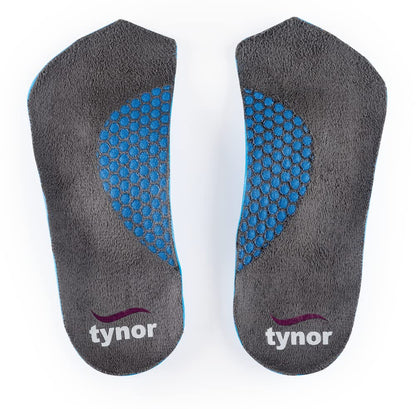 Tynor Medial Arch Orthosis, for Flat Feet | Arch Support for Pain Relief & Foot Alignment | Orthopedic Shoe Inserts for Men & Women | Comfortable & Durable Insoles, Pack of 2 (Grey, Large)