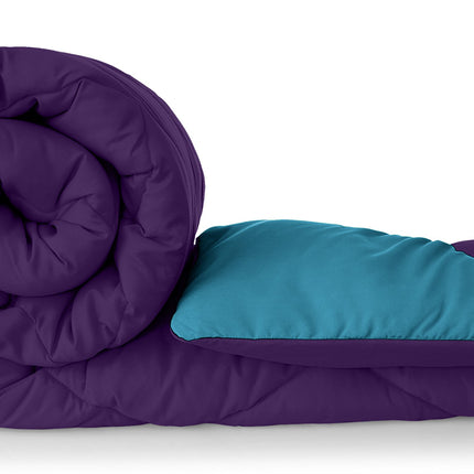 Amazon Brand - Solimo Microfibre Reversible Comforter,Single(Plum Purple And Moody Mauve,300 Gsm),tc-200 | TC - 200