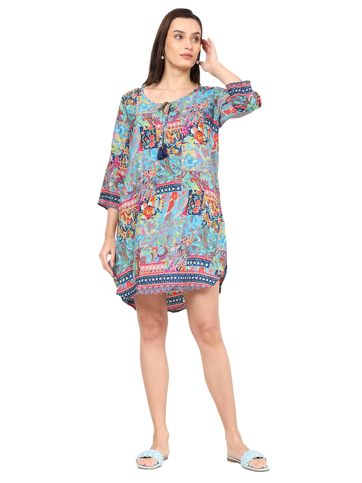 KE | KANHA EXPORTS Women Kurta Straight Printed Kurta Floral Printed Kurta/Straight Round Neck Printed Kurta/Beach wear/Festival wear/Casual wear