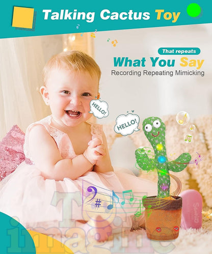 Toy Imagine Cactus Toy for Babies Dancing,Talking, Speaking, Recording | Repeat What You Say | Singing Electronic Pet for Toddlers | Swing and Sing Toy-Charger Cactus Toy Plant.. (Age 1-10 Years).