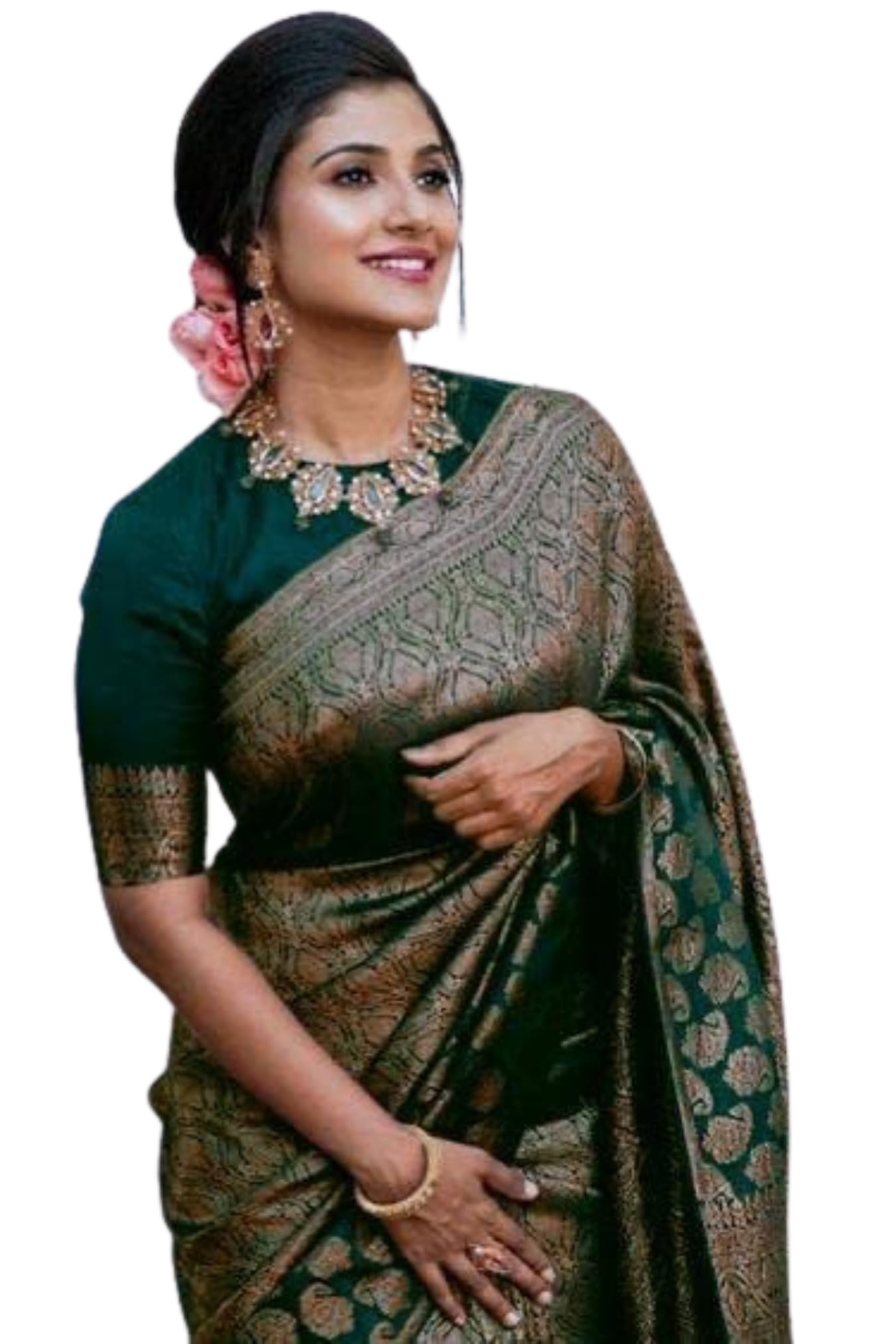 SGF11 Women's Kanjivaram Soft Silk Saree With Blouse Piece